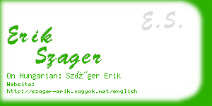 erik szager business card